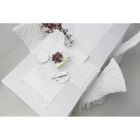 Chemin de table en lin avec dentelle blanche de qualité italienne de luxe - Farnese Viadurini