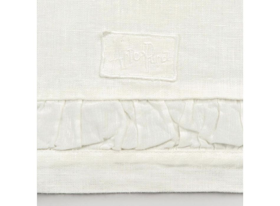 Tapis de couloir en lin épais blanc naturel avec gaufrage de luxe italien - Limao Viadurini