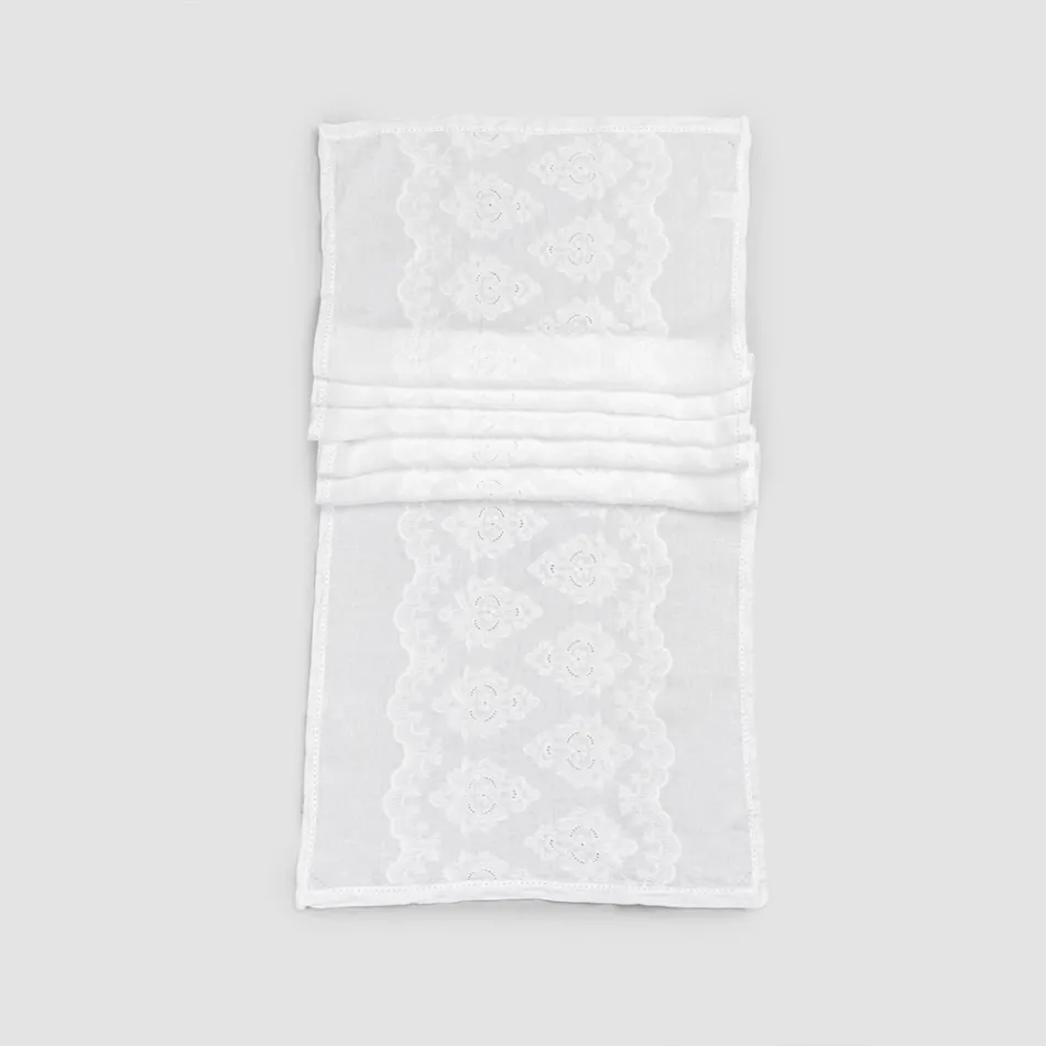 Chemin de table 100 % lin avec broderie de design de luxe italien – Jujube Viadurini