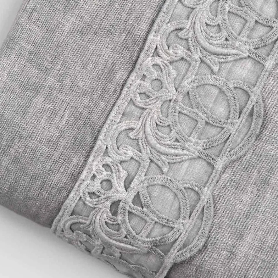 Sac de rangement housse de couette en lin avec dentelle et boutons Sinergia - Energis Viadurini