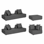 Salon d'angle extérieur design moderne en tissu Homemotion - Benito Viadurini