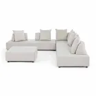 Salon d'angle extérieur design moderne en tissu Homemotion - Benito Viadurini