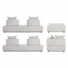 Salon d'angle extérieur design moderne en tissu Homemotion - Benito Viadurini