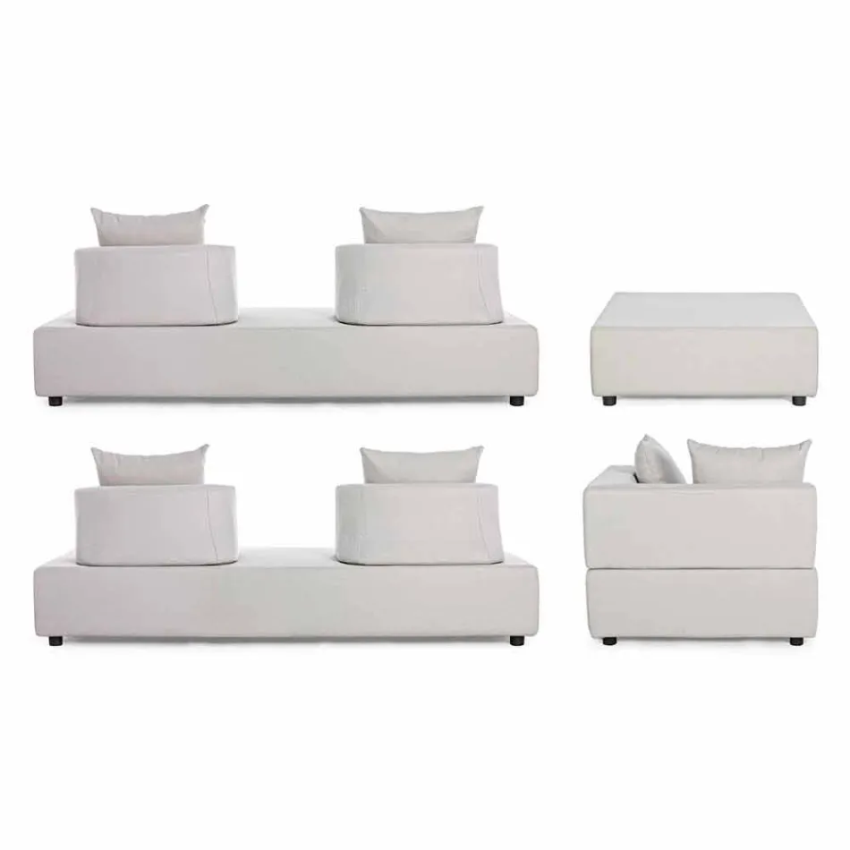 Salon d'angle extérieur design moderne en tissu Homemotion - Benito Viadurini