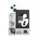 Salon d'angle extérieur design moderne en tissu Homemotion - Benito Viadurini