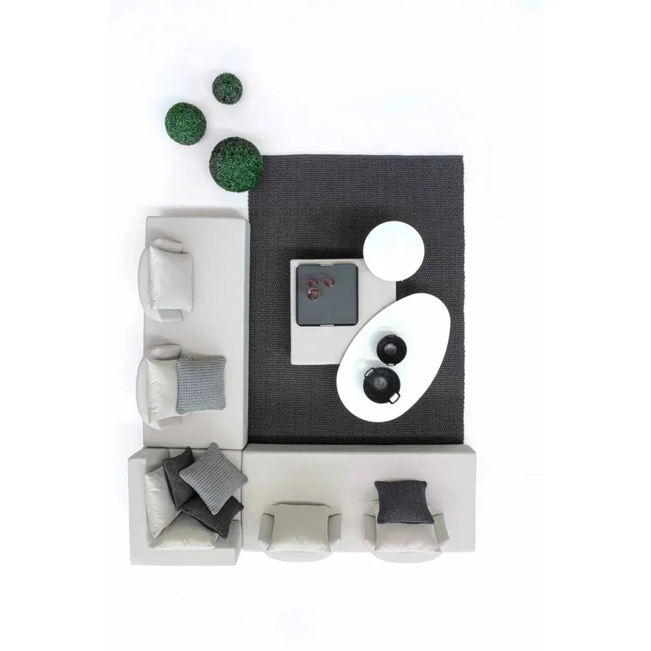 Salon d'angle extérieur design moderne en tissu Homemotion - Benito Viadurini