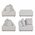 Salon d'angle extérieur design moderne en tissu Homemotion - Benito Viadurini