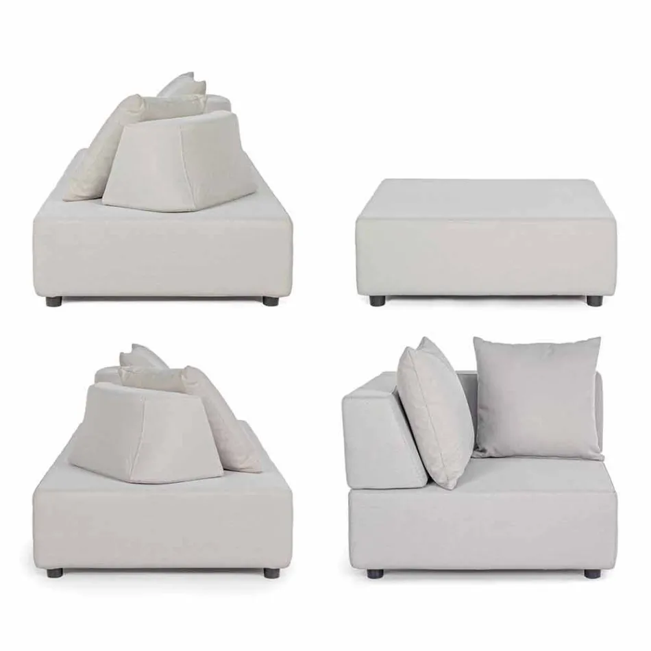 Salon d'angle extérieur design moderne en tissu Homemotion - Benito Viadurini