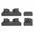 Salon d'angle extérieur design moderne en tissu Homemotion - Benito Viadurini