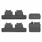 Salon d'angle extérieur design moderne en tissu Homemotion - Benito Viadurini