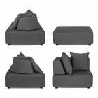 Salon d'angle extérieur design moderne en tissu Homemotion - Benito Viadurini