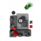 Salon d'angle extérieur design moderne en tissu Homemotion - Benito Viadurini