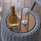 Salon de jardin modulable en teck et corde tressée à la main - Arjuna Viadurini