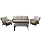 Salon composé de 2 fauteuils, 1 canapé et 1 table basse - parapluie Viadurini