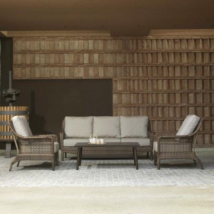 Salon composé de 2 fauteuils, 1 canapé et 1 table basse - parapluie Viadurini