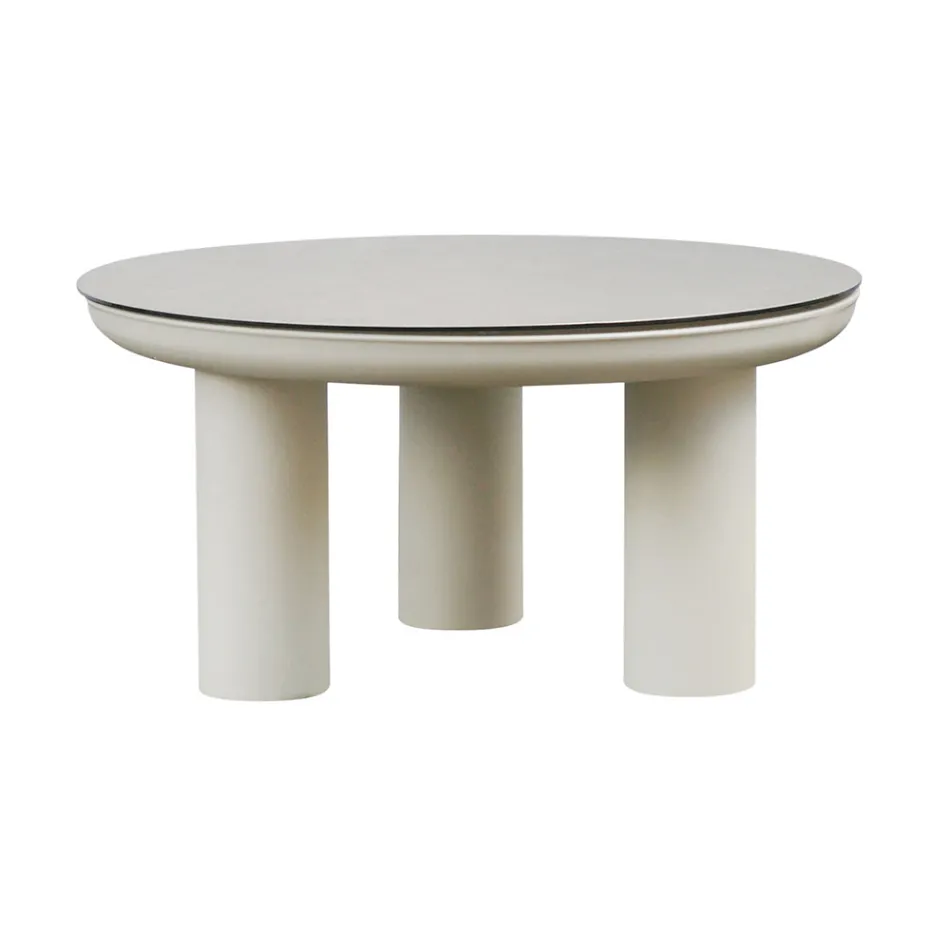 Salon composé de 2 fauteuils, 1 canapé et 2 tables basses en aluminium - Fusion Viadurini