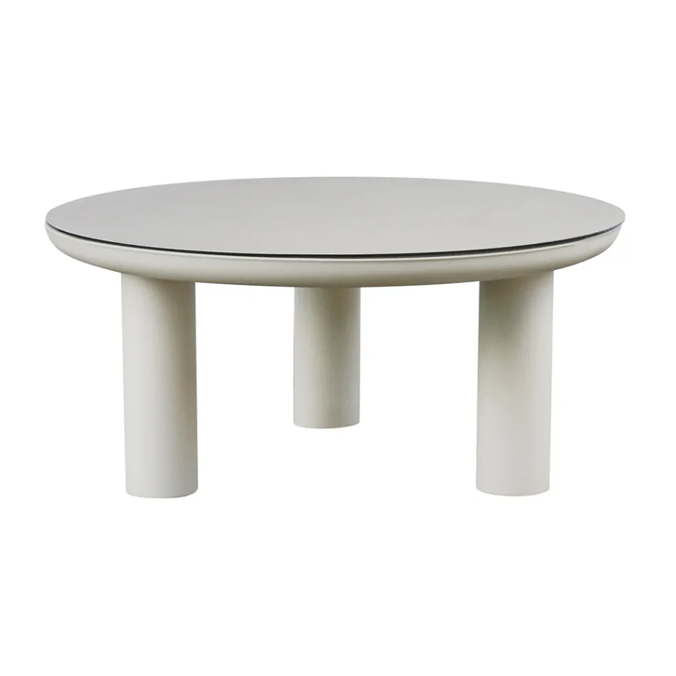 Salon composé de 2 fauteuils, 1 canapé et 2 tables basses en aluminium - Fusion Viadurini