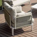 Salon comprenant 2 fauteuils, 1 canapé et une table basse en aluminium - Symphony Viadurini