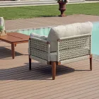 Salon comprenant 2 fauteuils, 1 canapé et une table basse en aluminium - Symphony Viadurini