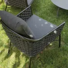 Salon composé d'un canapé, de fauteuils et de deux tables basses en aluminium - Yuma Viadurini