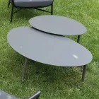 Salon composé d'un canapé, de fauteuils et de deux tables basses en aluminium - Yuma Viadurini