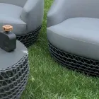 Ensemble de salon d'extérieur en tissu tissé - Pixie Viadurini