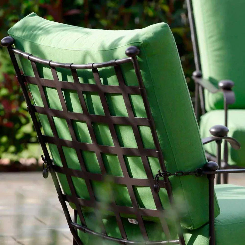 Salon d'extérieur artisanal en finition Iron Graphite Made in Italy - Lietta Viadurini