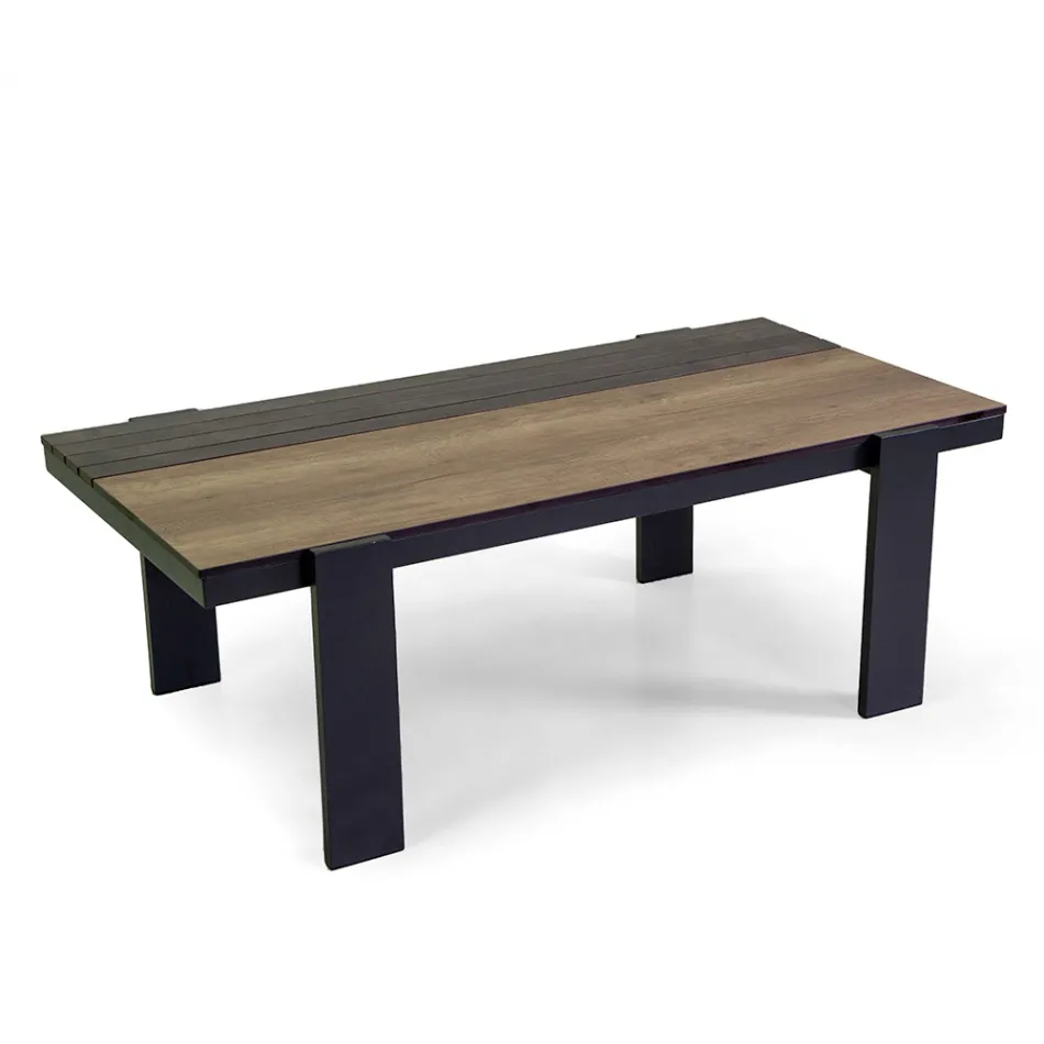 Salon d'extérieur comprenant 1 canapé, 2 fauteuils et 1 table basse - Righello Viadurini