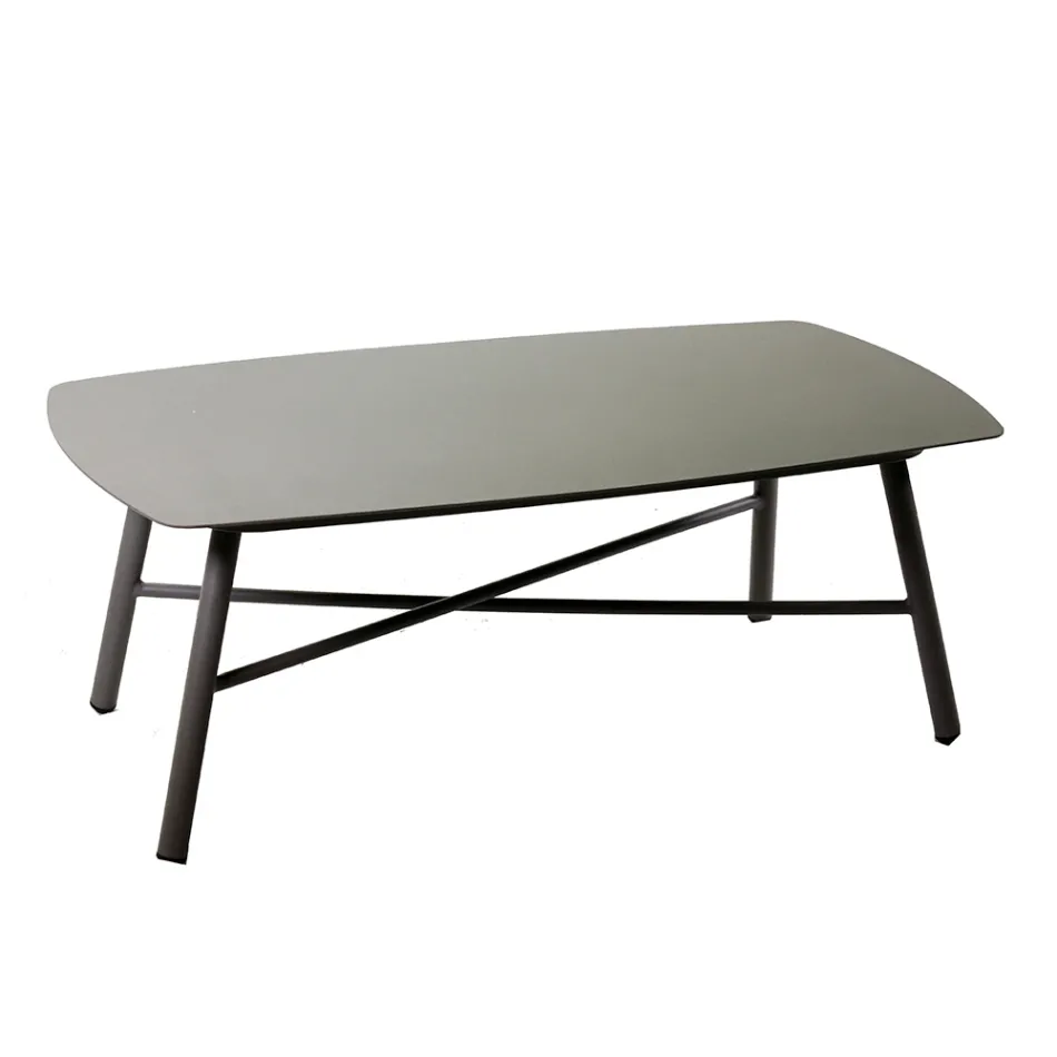 Salon d'extérieur comprenant 1 canapé 3 places, 2 fauteuils et 1 table basse - Righello Viadurini