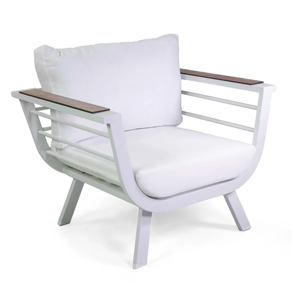 Salon d'extérieur composé de 2 fauteuils et d'une table en aluminium - Righello Viadurini