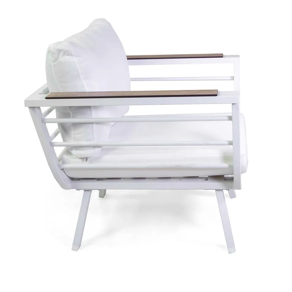 Salon d'extérieur composé de 2 fauteuils et d'une table en aluminium - Righello Viadurini