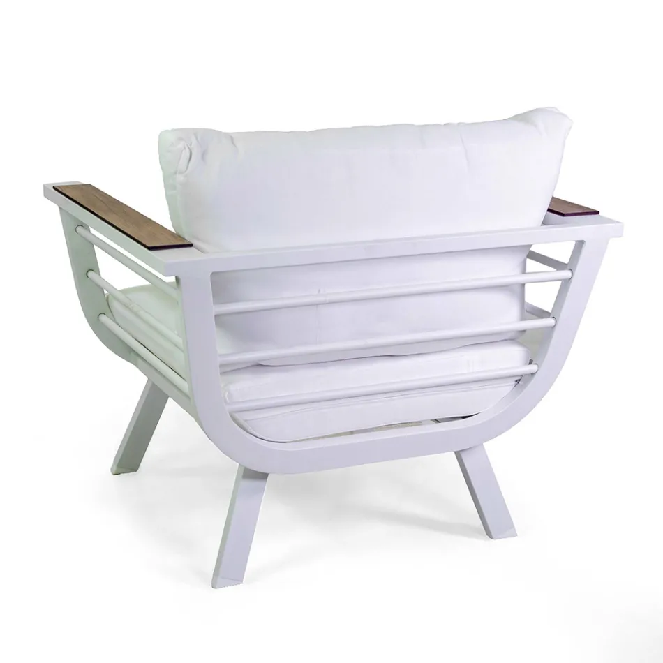 Salon d'extérieur composé de 2 fauteuils et d'une table en aluminium - Righello Viadurini