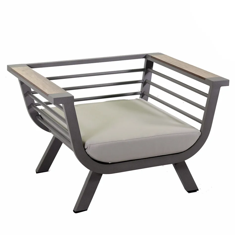 Salon d'extérieur composé de 2 fauteuils et d'une table basse - Righello Viadurini