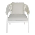 Salon d'extérieur avec coussins et accoudoirs arrondis - Zenith Viadurini