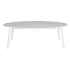 Salon d'extérieur avec coussins et accoudoirs arrondis - Zenith Viadurini