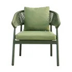 Salon d'extérieur avec coussins et accoudoirs arrondis - Zenith Viadurini