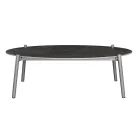 Salon d'extérieur avec coussins et accoudoirs arrondis - Zenith Viadurini