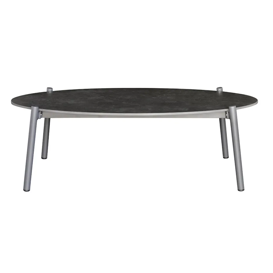 Salon d'extérieur avec coussins et accoudoirs arrondis - Zenith Viadurini