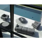 Salon d'extérieur avec canapé et 2 fauteuils en tissu Made in Italy - Suki Viadurini
