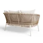 Salon d'extérieur avec structure en aluminium et dossier en corde - Skyline Viadurini