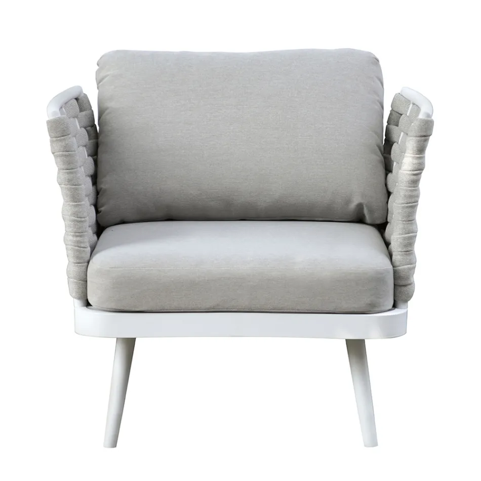 Salon d'extérieur avec table basse en aluminium de différentes couleurs - Harmony Viadurini