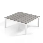 Salon extérieur et intérieur avec canapé et table basse en aluminium blanc mat - Dire Viadurini