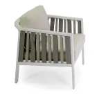Salon d'extérieur en aluminium blanc et coussins crème - Relaz Viadurini