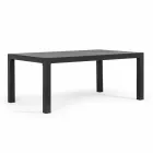 Salon d'extérieur en aluminium avec coussins recouverts de tissu - Armonia Viadurini