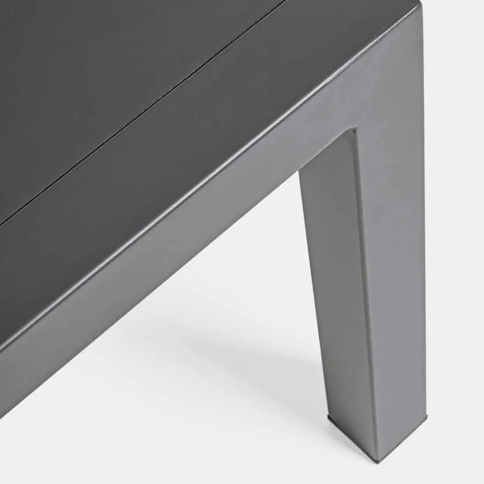 Salon d'extérieur en aluminium avec coussins recouverts de tissu - Armonia Viadurini