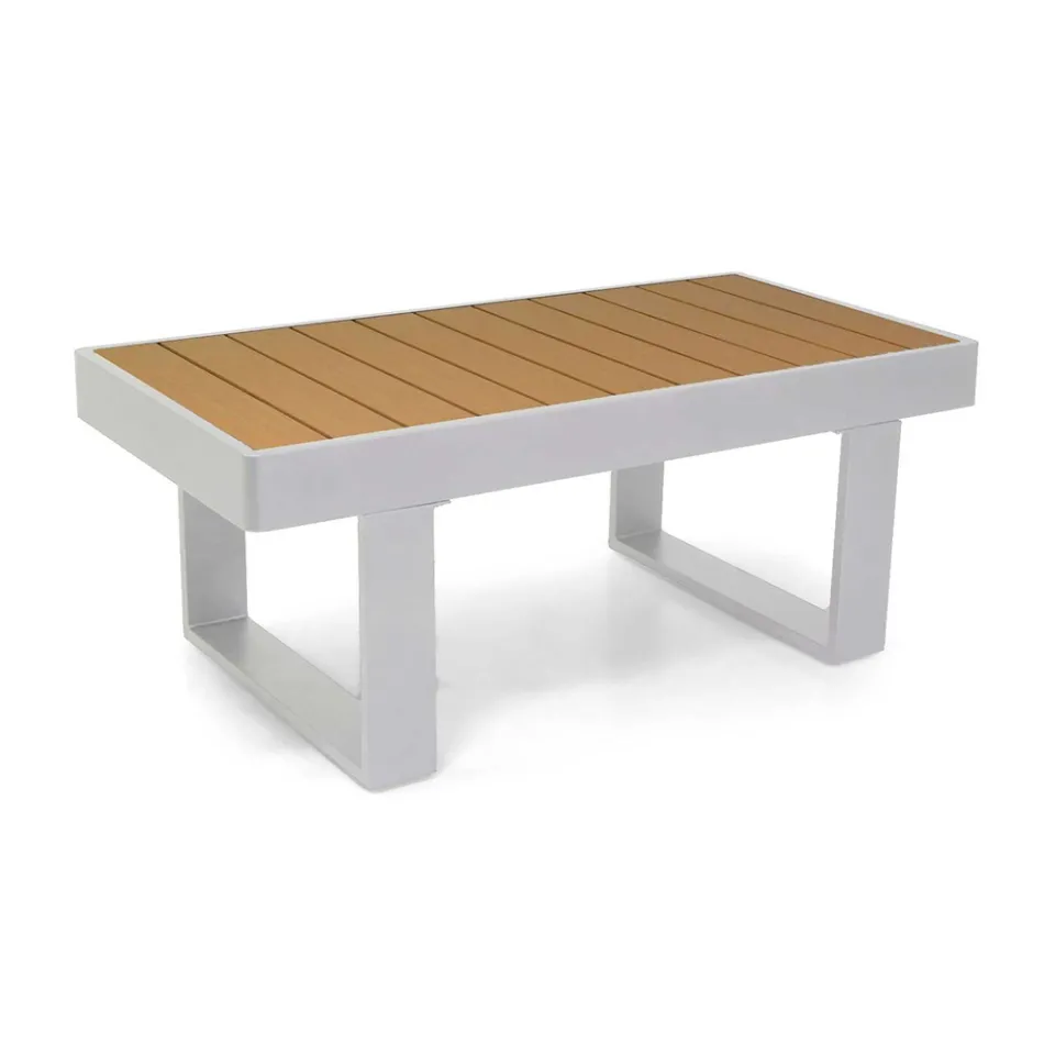 Salon d'extérieur en aluminium et accoudoirs en polywood - City Viadurini