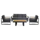 Salon d'extérieur en aluminium et accoudoirs en polywood - City Viadurini