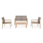 Salon de jardin avec 1 canapé, 2 fauteuils et 1 table basse - Plan Viadurini