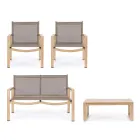 Salon de jardin avec 1 canapé, 2 fauteuils et 1 table basse - Plan Viadurini