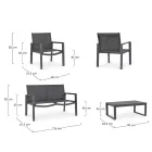 Salon de jardin avec 1 canapé, 2 fauteuils et 1 table basse - Plan Viadurini